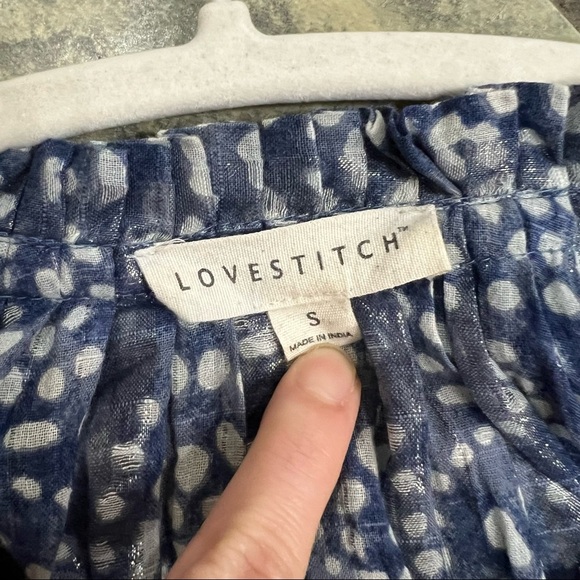 Lovestitch Cottagecore Prairie Love Maxi Ruffle Blue Sliver Shiny Dress Sz S EUC - Picture 5 of 10